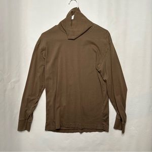 ABERCROMBIE & FITCH Soft A&F Essentials Long Sleeve Turtleneck Mens S in brown